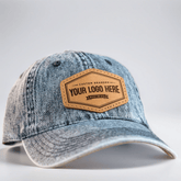 Denim Leather Patch Hat