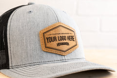 112 Leather Patch Trucker Cap backup
