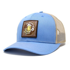 112 custom  Color Printed Leather Patch Trucker Cap